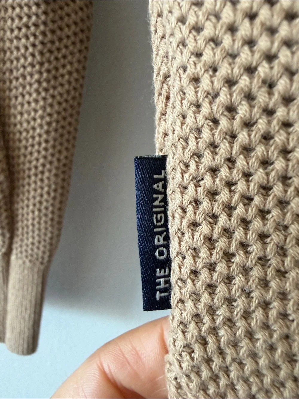 Ben Sherman Men's Colorblock Knit Crewneck Sweater Gray Tan Striped Small